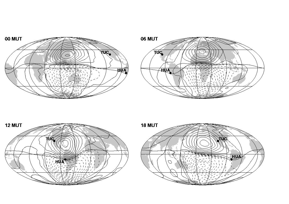 Global Map of Ionospheric Source for Different Magnetic Universal Times