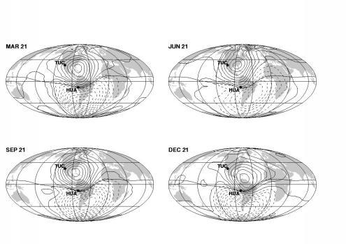 Global Map of Ionospheric Source for Different Seasons