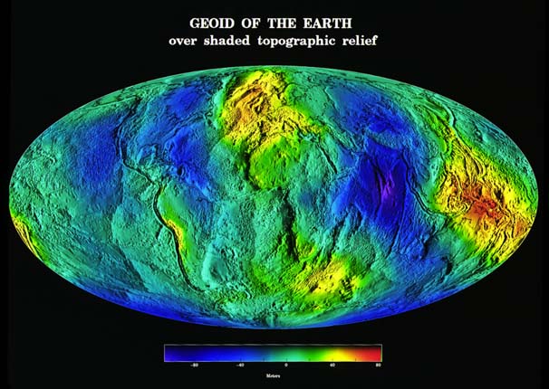 Earth geoid map