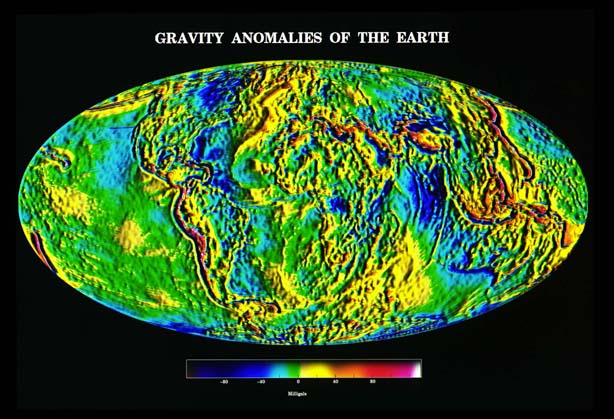 Earth gravity map