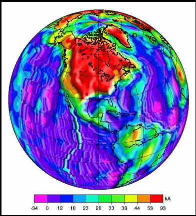 Earth magnetic anomaly map