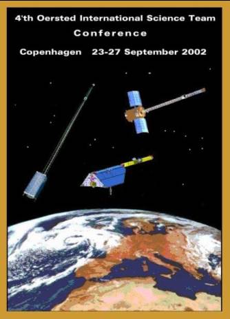 4'th Oersted International Science Team Conference, Copenhagen 23-27 September 2002 (image of 3 satellites around Earth)