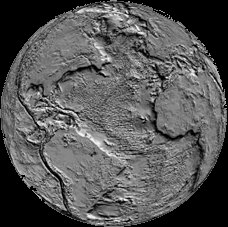 Shaded relief version of Earth's topography