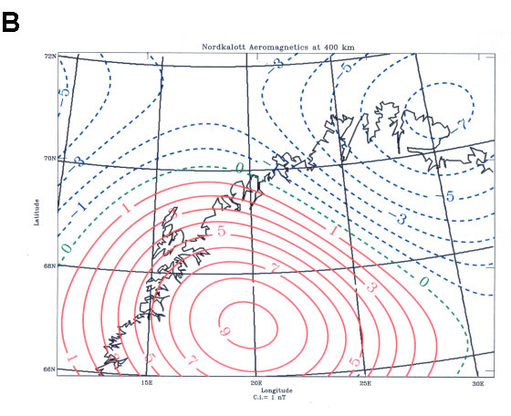 Kiruna anomaly, Upward-continued Aeromagnetic Data 
